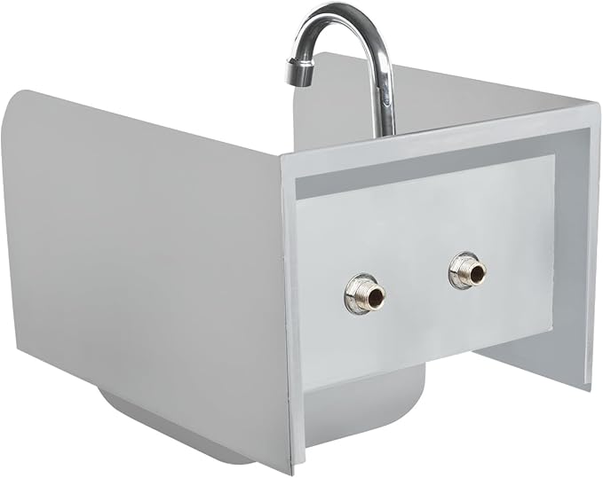 12" Wide Stainless Steel Wall Mounted Hand Sink | Commercial Prep Utility 9" x 9" Bowl for Kitchen Garage | 4" Center Gooseneck Faucet, 10" Back/Side Splash, 12"W x 16"D x 12"H, 20 Gauge, NSF
