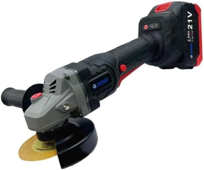 Cordless Electric Angle Grinder, 4-1/2 Inch, 6.5amp, 21V Wireless Lithium Battery Drive, 7500RPM High-Speed Rotation, Equipped with Dual 4.0AH Batteries, Fast Charger