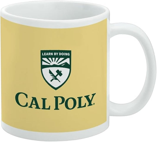 Cal Poly Primary Logo Ceramic Coffee Mug, Novelty Gift Mugs for Coffee, Tea and Hot Drinks, 11oz, White