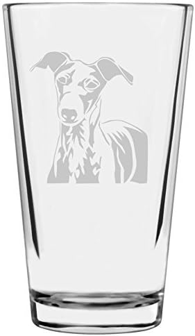 Italian Greyhound Dog Themed Etched All Purpose 16oz Pint Glass