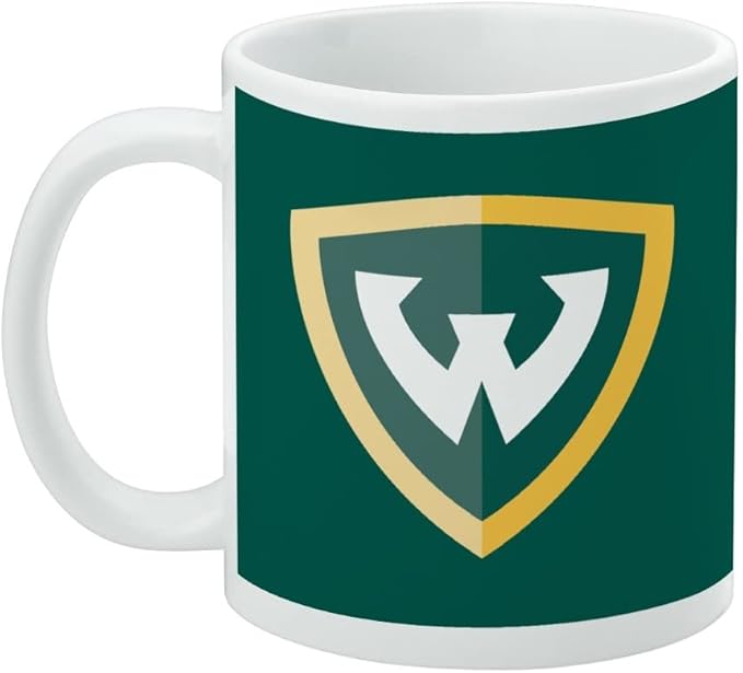 Wayne State University Primary Logo Ceramic Coffee Mug, Novelty Gift Mugs for Coffee, Tea and Hot Drinks, 11oz, White