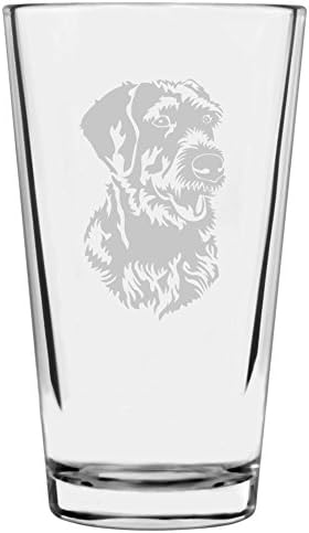 German Wirehaired Pointer Custom Personalized Dog Themed Etched All Purpose 16oz Pint Glass