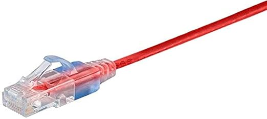 Monoprice - 116334 SlimRun Cat6A Ethernet Patch Cable - Snagless RJ45 UTP Pure Bare Copper Wire 10G 30AWG 14ft Red 10-Pack
