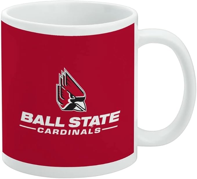 Ball State Primary Logo Ceramic Coffee Mug, Novelty Gift Mugs for Coffee, Tea and Hot Drinks, 11oz, White