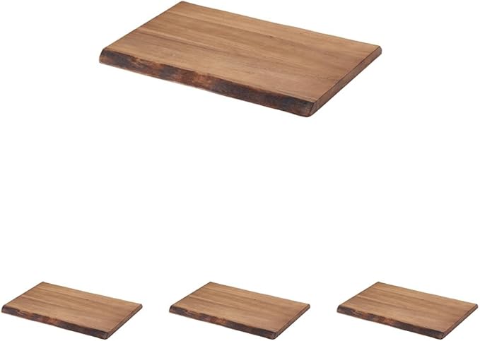 Rachael Ray Pantryware Wood Cutting Board/Wood Serving Board - 17 Inch x 12 Inch, Brown (Pack of 4)