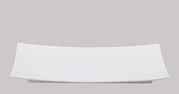 Bone China Square Shape, Elegance White Rectangular Platter 9" x 5", Set of 2 Pieces