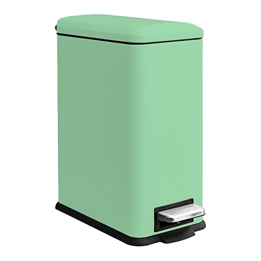Bathroom Trash can with Lid, 10 Liters / 2.6 Gallon Trash Can, Stainless Steel Garbage Can with Removal Inner Bucket, Slim Pedal Trash Can for Bathroom,Bedroom,Home Office