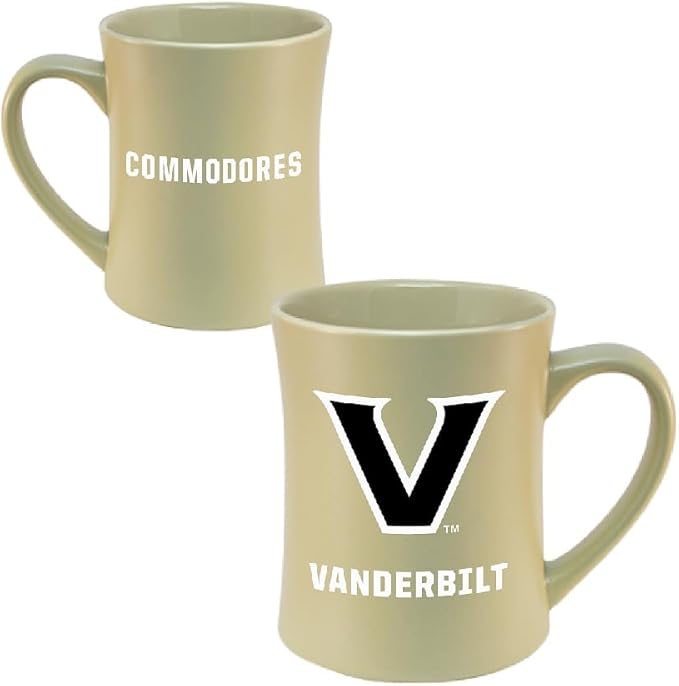 Vanderbilt Commodores Ceramic 16oz Sculpted Mug – Official Team Logo Coffee Cup – Handwash Recommended – Individually Boxed