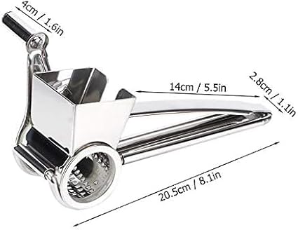 Hand Crank Cheese Grater with Stainless Steel Drum | Ergonomic Rotary Grater & Shredder for Hard Cheeses, Vegetables & More - Easy-to-Use Handheld Kitchen Tool for Cooking and Food Prep