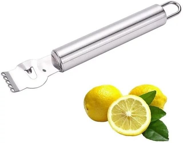 Silver Premium Stainless Steel Lemon Zester and Peeler - Dishwasher Safe, Citrus-Friendly, Ergonomic Graters, Peelers and Slicers