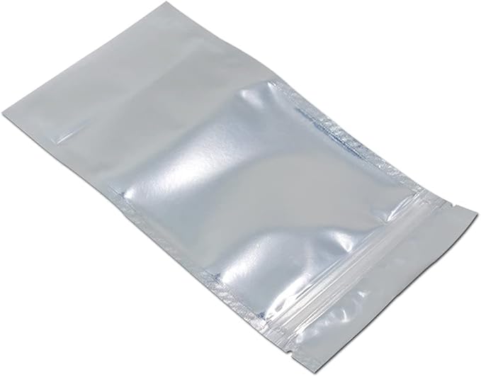 FERENLI 500 Pieces Stand Up Clear Front Zipper Lock Resealable Aluminum Mylar Foil Plastic Packaging Bag for Zip Heat Seal Package Lock with Tear Notch Long Term Food Storage 5.9x8.7 inch
