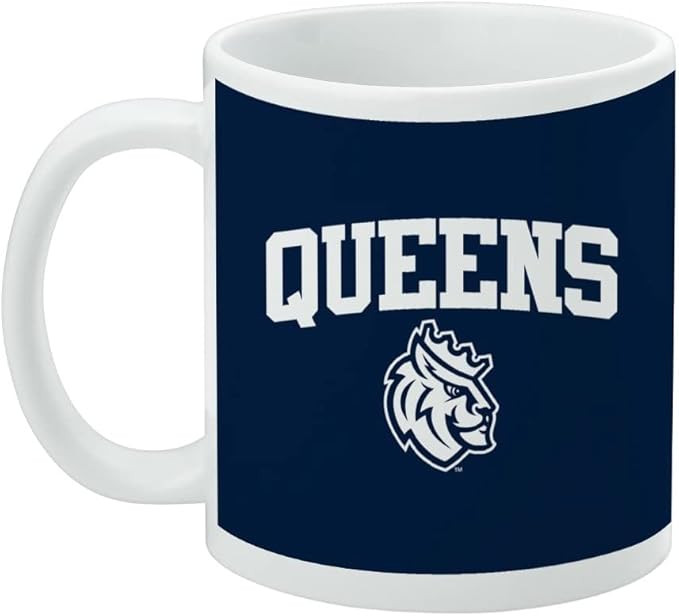 Queens University of Charlotte Primary Logo Ceramic Coffee Mug, Novelty Gift Mugs for Coffee, Tea and Hot Drinks, 11oz, White