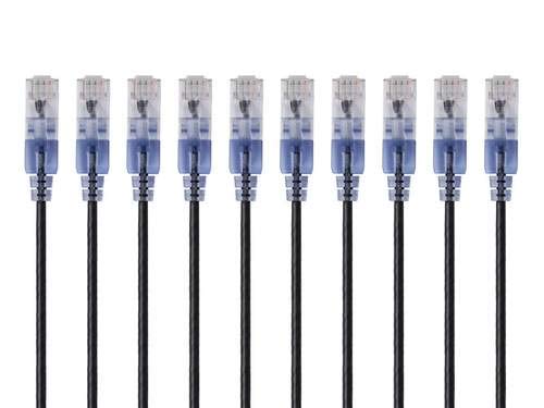 Monoprice Cat6A Ethernet Patch Cable - Snagless RJ45, 550Mhz, 10G, UTP, Pure Bare Copper Wire, 30AWG, 10-Pack, 10 Feet, Gray - SlimRun Series
