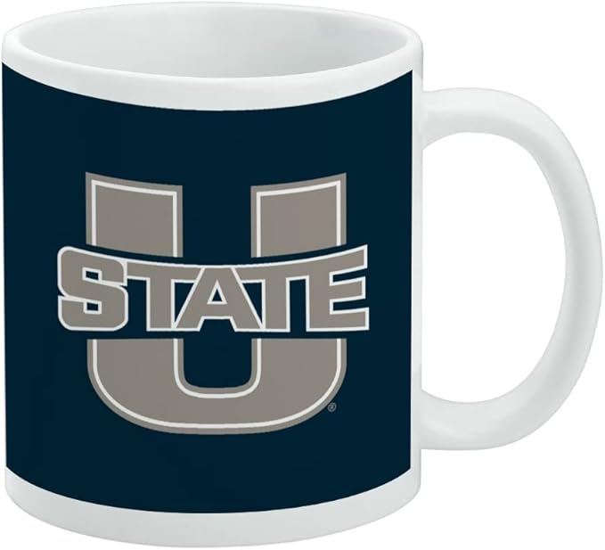 Utah State University Primary Logo Ceramic Coffee Mug, Novelty Gift Mugs for Coffee, Tea and Hot Drinks, 11oz, White