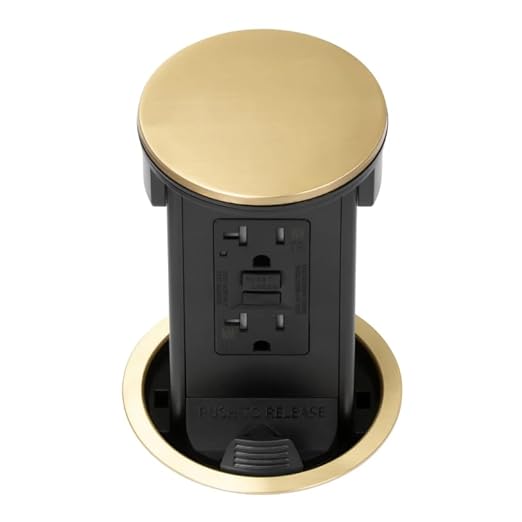 Lew Electric Round Kitchen Pop Up Outlet (GFCI, Brass)
