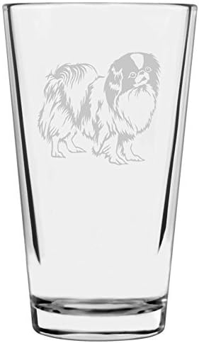 Japanese Chin Dog Themed Etched All Purpose 16oz Pint Glass