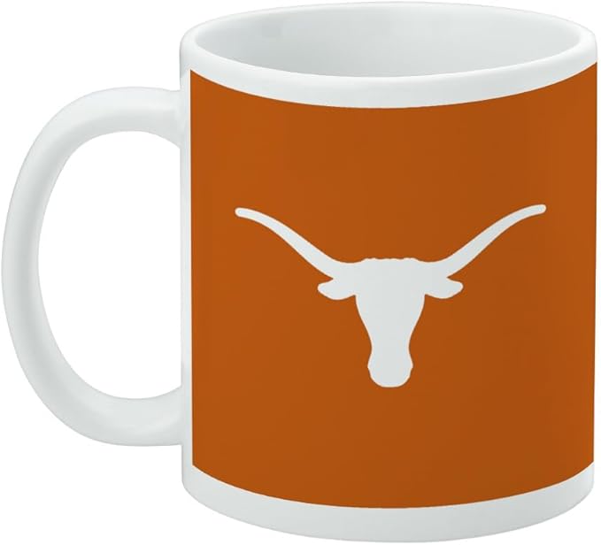 University of Texas Primary Logo Ceramic Coffee Mug, Novelty Gift Mugs for Coffee, Tea and Hot Drinks, 11oz, White