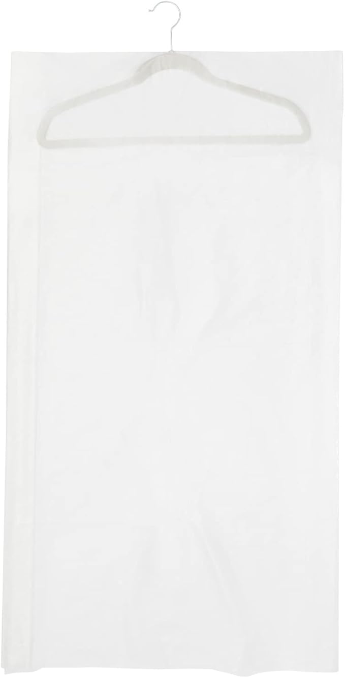50 Pack Clear Plastic Garment Bags for Hanging Clothes, Dry Cleaner Bag Clothing Protector Covers (21 x 40 In), Normal