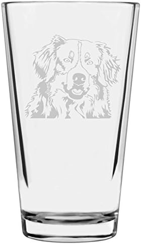 Bernese Mountain Customizable Dog Themed Etched All Purpose 16oz Pint Glass