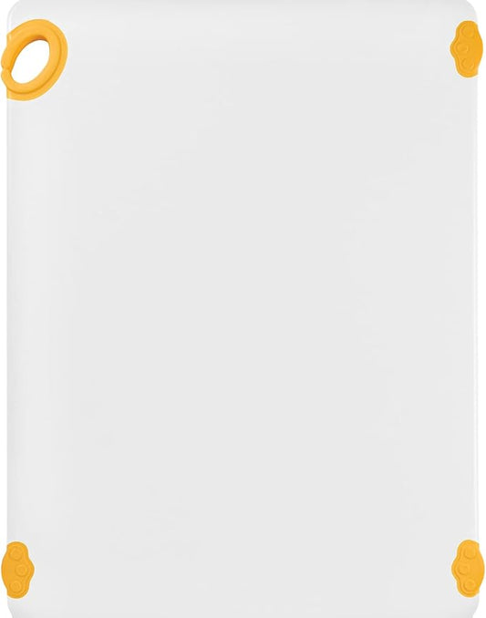 Winco Non-Slip Cutting Board with Hook, 18" x 24" x 1/2", Yellow