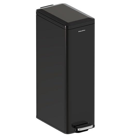 Soft-Close Trash Can with lid，8 Gallon/30L Anti-Fingerprint Stainless Steel Garbage Can with Foot Pedal for Kitchen