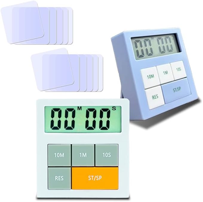 2-Pack Digital Kitchen Timer for Cooking Large Digit Loud Alarm Clock Magnetic Backing Stand Cooking Timer for Baking