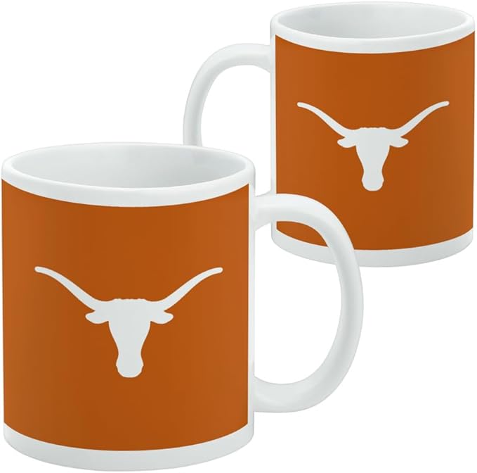 University of Texas Primary Logo Ceramic Coffee Mug, Novelty Gift Mugs for Coffee, Tea and Hot Drinks, 11oz, White