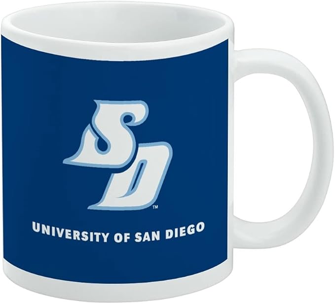 University of San Diego Primary Logo Ceramic Coffee Mug, Novelty Gift Mugs for Coffee, Tea and Hot Drinks, 11oz, White