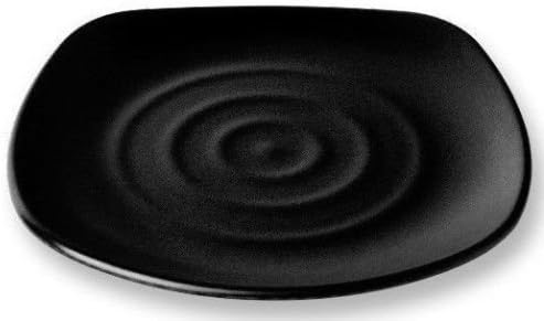 Melamine Square Dinner Plate Set, 8.8", 9.8", 10.8", 11.8", Black, LJP Series (12, 11.8 inch)