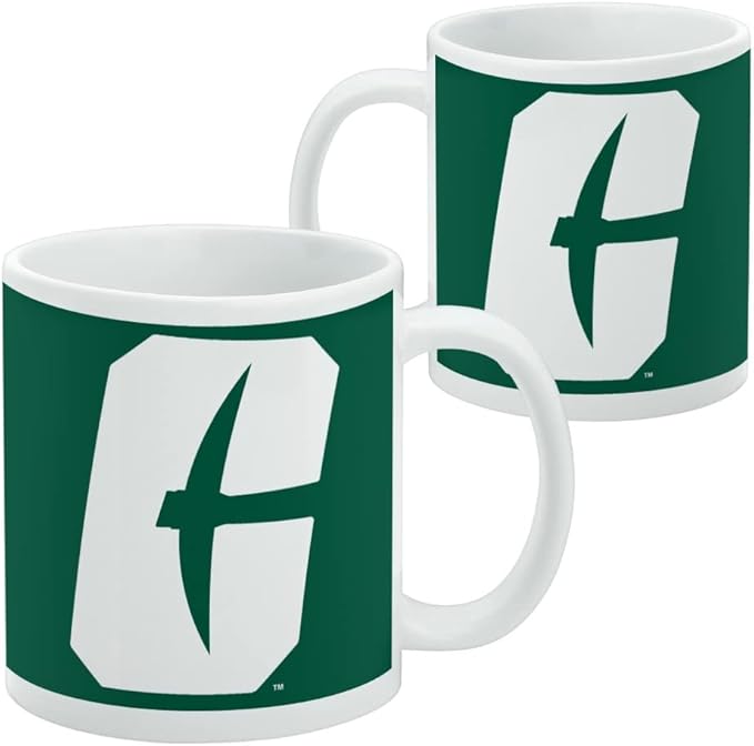 UNC Charlotte Primary Logo Ceramic Coffee Mug, Novelty Gift Mugs for Coffee, Tea and Hot Drinks, 11oz, White