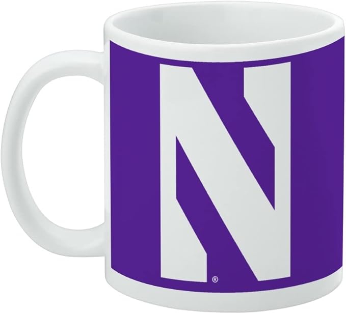 Northwestern University Primary Logo Ceramic Coffee Mug, Novelty Gift Mugs for Coffee, Tea and Hot Drinks, 11oz, White
