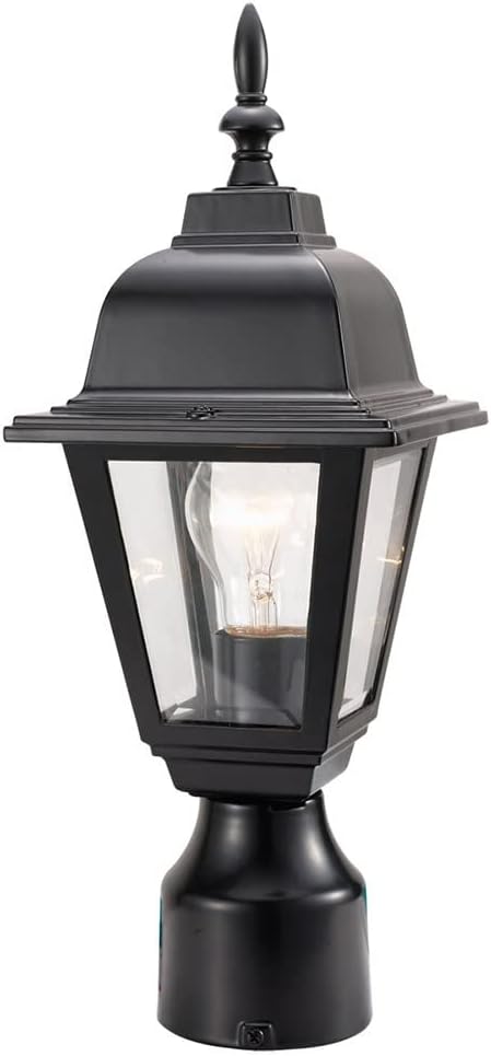 Maple Street Outdoor Post Light with Clear Glass, Wet Rated for Driveway, Patio, and Garden – Design House, 507509