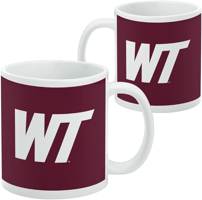 West Texas A&M Primary Logo Ceramic Coffee Mug, Novelty Gift Mugs for Coffee, Tea and Hot Drinks, 11oz, White
