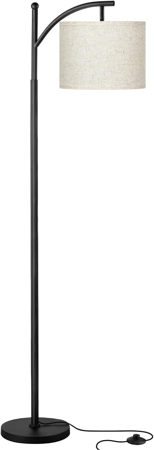 Ambimall 60" Floor Lamps for Living Room with 3 Color Temperatures, Standing Lamp Tall with Adjustable Linen Shade, Tall Lamps for Living Room Bedroom Office Classroom Dorm Room, 9W Bulb Included