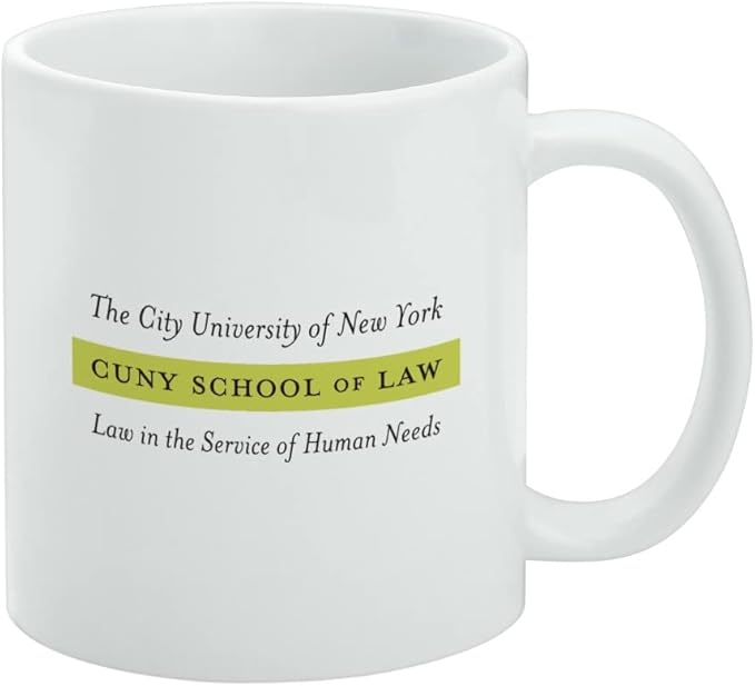 CUNY School of Law Primary Logo Ceramic Coffee Mug, Novelty Gift Mugs for Coffee, Tea and Hot Drinks, 11oz, White