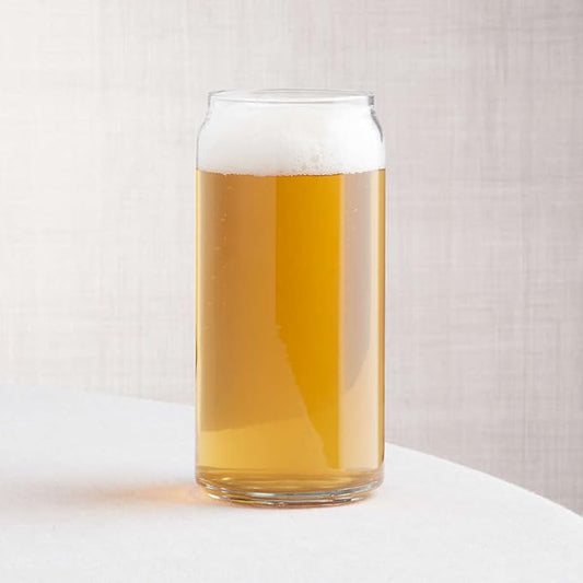 Can Shaped Beer Glass Cups, 6 Pack 20oz Classic Can Tumbler Glasses With Pourers (20 Ounces), Clear