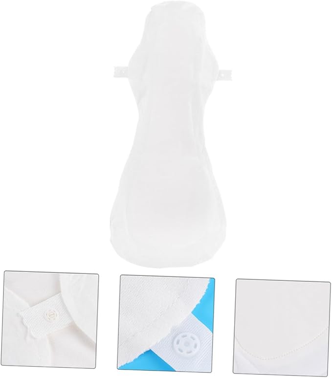 3pcs Reusable Cotton Menstrual Pads with Button Snap Comfortable Lightweight Sanitary Towels for Women Washable Leakproof Pads for Period Care