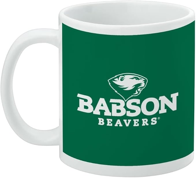 Babson College Primary Logo Ceramic Coffee Mug, Novelty Gift Mugs for Coffee, Tea and Hot Drinks, 11oz, White