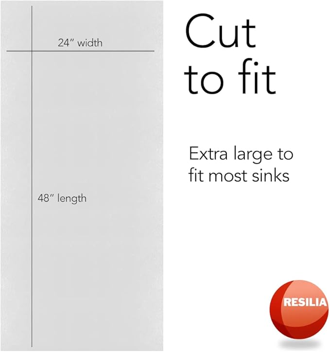 RESILIA Premium Under The Sink Mat- Large Universal Size, Cut to Fit Cabinets, Shelf & Drawer Liners, Thick Plastic Diamond Plate Surface, 24 x 48 inches, Beige/Tan, Made in The USA