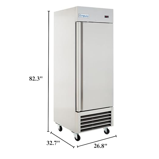 27" Reach-in Refrigerator with One-Swing Solid Door | Commercial Upright Fridge for Restaurant Cafeteria | 17.7 Cu. Ft. Capacity, (3) Shelves | 82.3"H x 26.8"W x 32.7”D, Stainless Steel, 115v