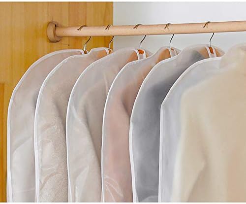 5 PCS Hanging Garment Bag,PEVA Garment Protector Covers with Semi-Clear,Metal zippers,Garment Covers for Suits,Dresses