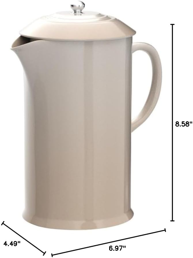 Le Creuset Stoneware French Press, 34 oz., Meringue