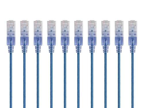 Monoprice Cat6A Ethernet Patch Cable - Snagless RJ45, 550Mhz, 10G, UTP, Pure Bare Copper Wire, 30AWG, 10-Pack, 10 Feet, Gray - SlimRun Series
