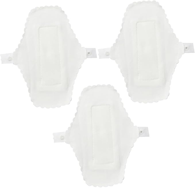 3pcs Reusable Cloth Menstrual Pads Washable Cotton Sanitary Towels with Button Fastening Soft Liners for Women Travel and Daily Use