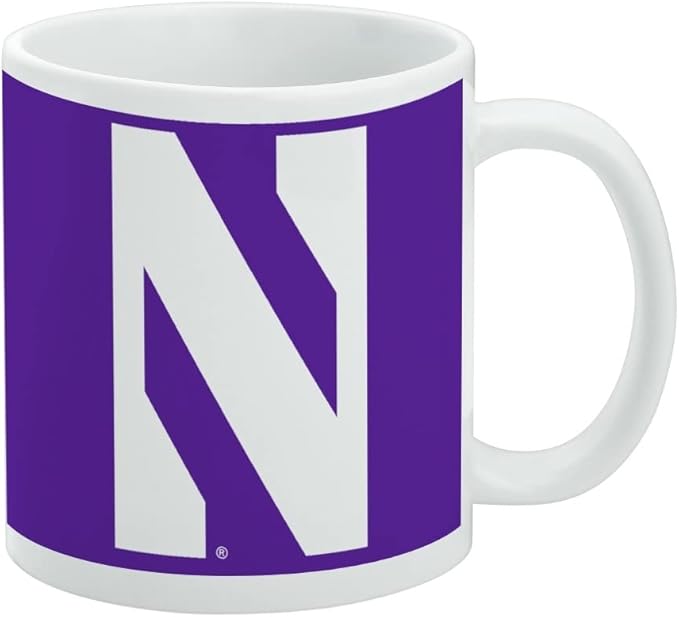 Northwestern University Primary Logo Ceramic Coffee Mug, Novelty Gift Mugs for Coffee, Tea and Hot Drinks, 11oz, White
