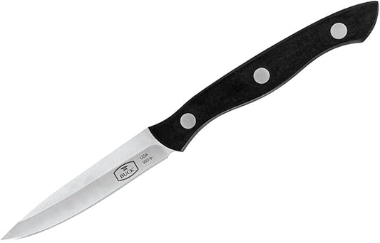 Buck Knives Kitchen 4-Inch Cutlery Paring Knife with Slate Black Paperstone Handle
