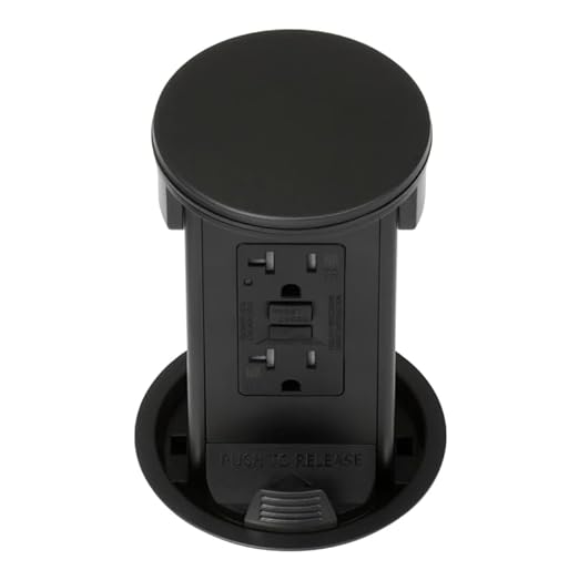 Lew Electric Round Kitchen Pop Up Outlet (GFCI, Black)
