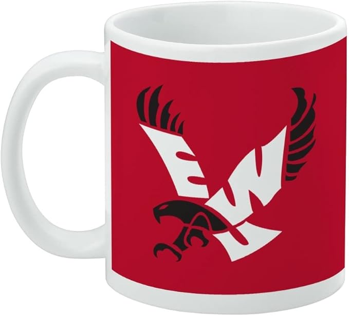 Eastern Washington University Primary Ceramic Coffee Mug, Novelty Gift Mugs for Coffee, Tea and Hot Drinks, 11oz, White