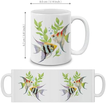MUGBREW Freshwater Angelfish (Pterophyllum Scalare) Ceramic Coffee Mug Tea Cup, 11 OZ