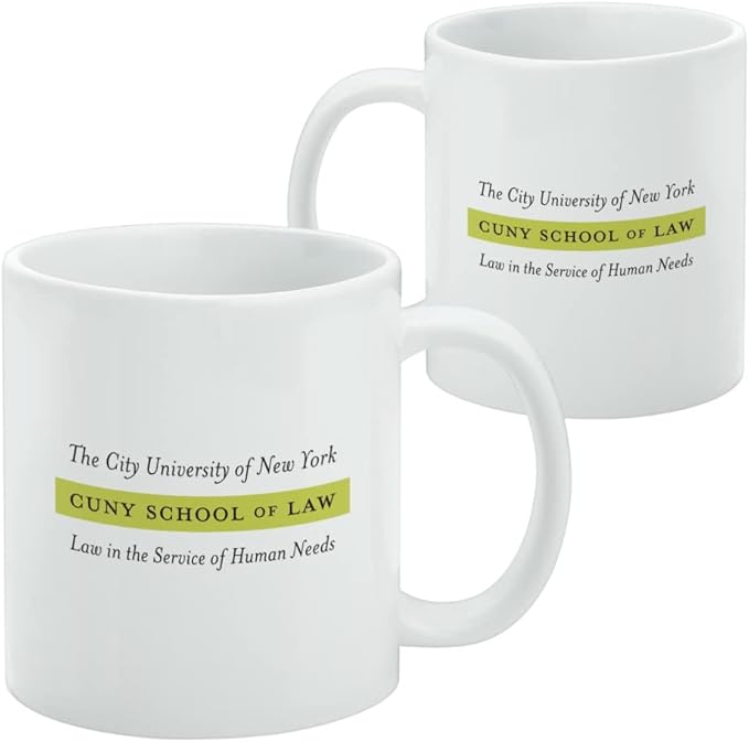 CUNY School of Law Primary Logo Ceramic Coffee Mug, Novelty Gift Mugs for Coffee, Tea and Hot Drinks, 11oz, White